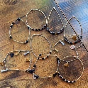 Erimish Black, Bronze, Silver and Gold Bracelets Set